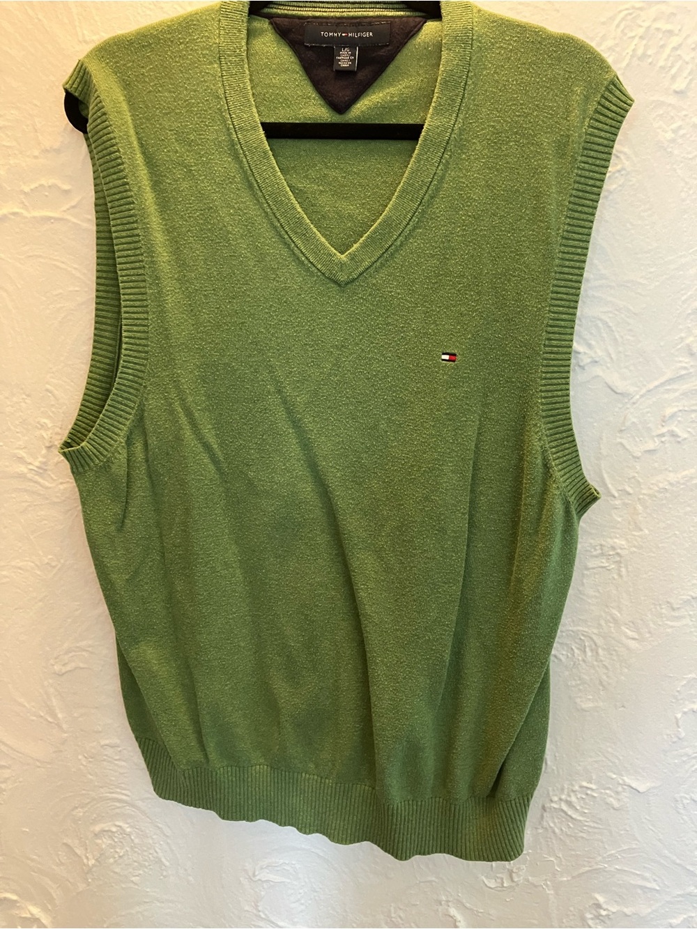 Tommy Hilfiger Green V-Neck Sweater Vest